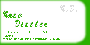 mate dittler business card