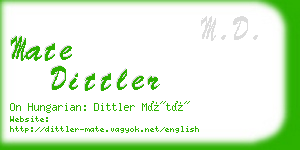 mate dittler business card